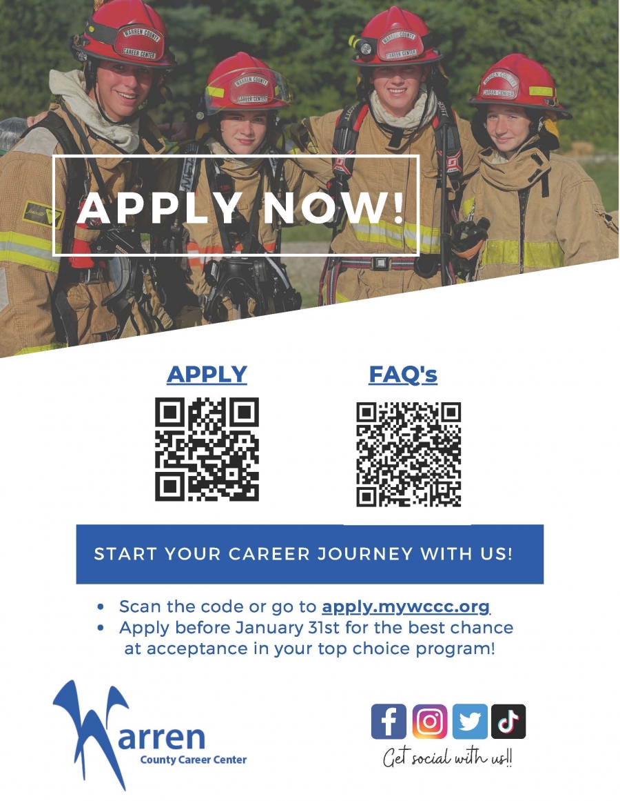 Warren County Career Center Apply Now QR Code